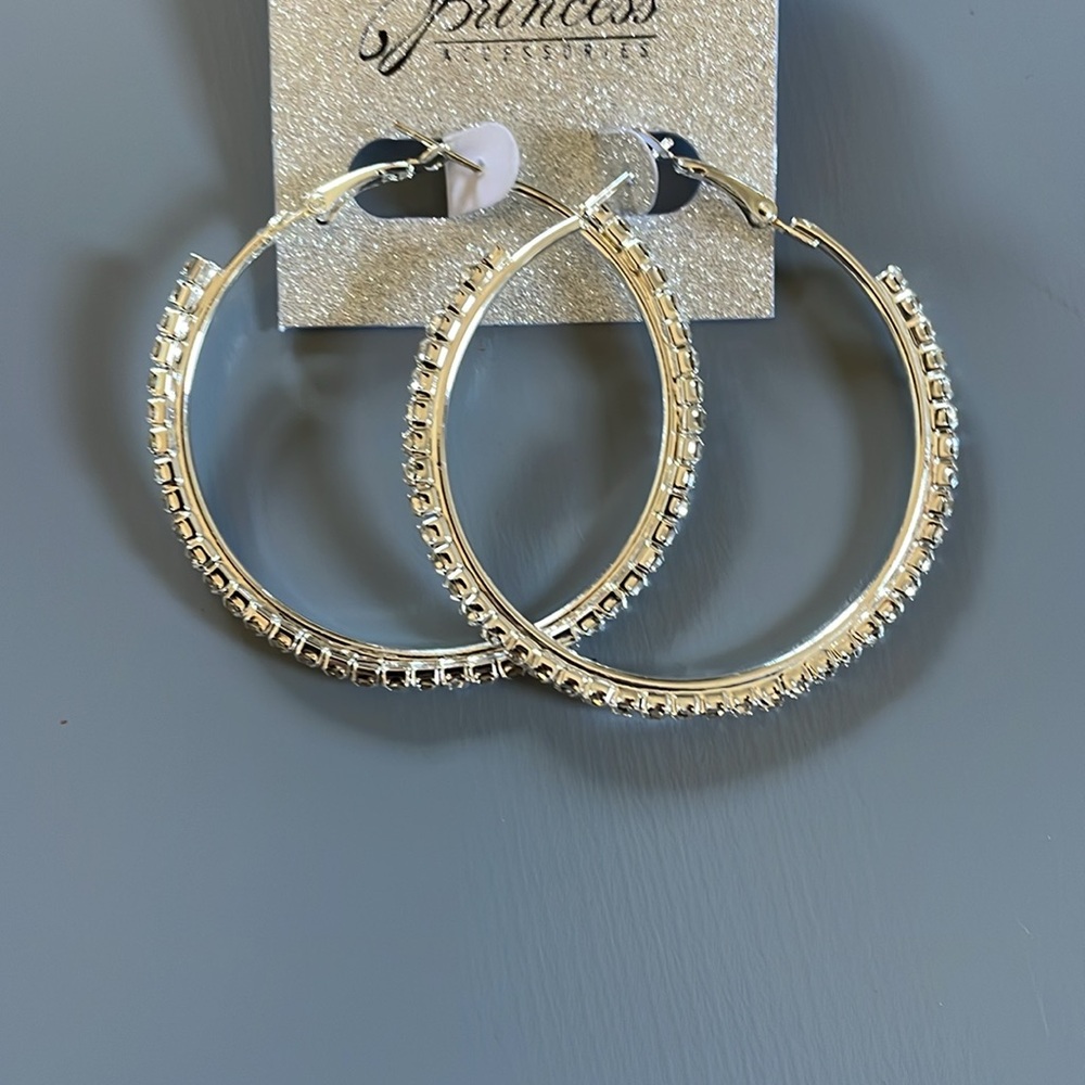 Princess Gold Hoop Earrings